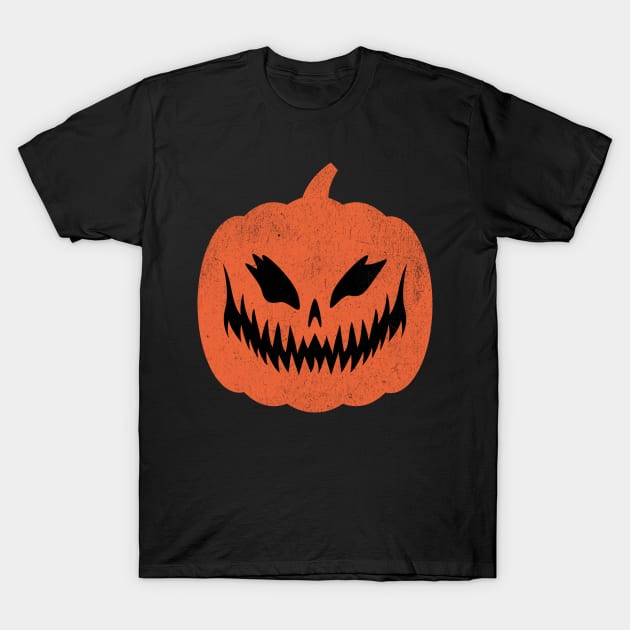 Scary Pumpkin Face Halloween T-Shirt by LCQueen